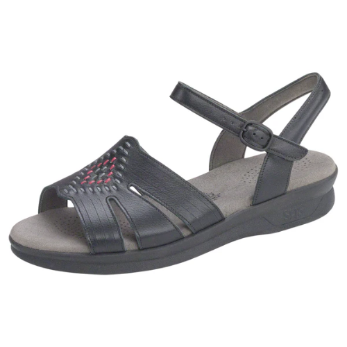 Huarache Quarter Strap Black Sandals