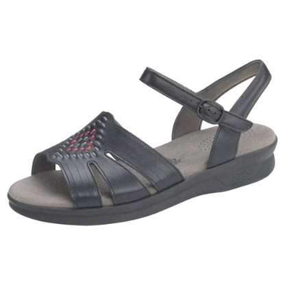 Huarache Quarter Strap Black Sandals