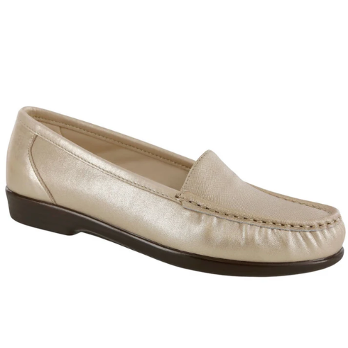 Simplify Slip On Gold Loafers