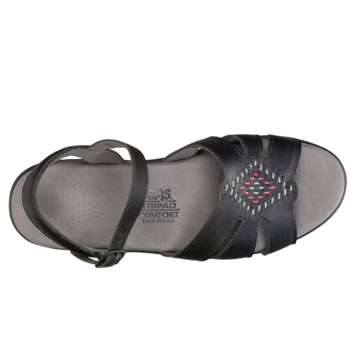 Huarache Quarter Strap Black Sandals