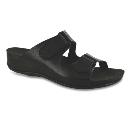 SAS women's seaside gravity leather slide sandal - Black