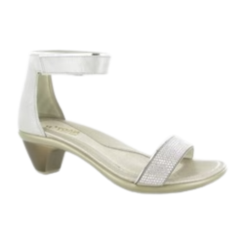 NAOT Women's Progress Leather Ankle Strap Sandal - Silver
