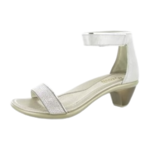 NAOT Women's Progress Leather Ankle Strap Sandal - Silver