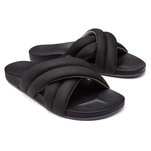 OluKai Women's Hila Slide Slipper - Black