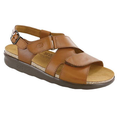 Huggy Caramel Cross Strap Sandals