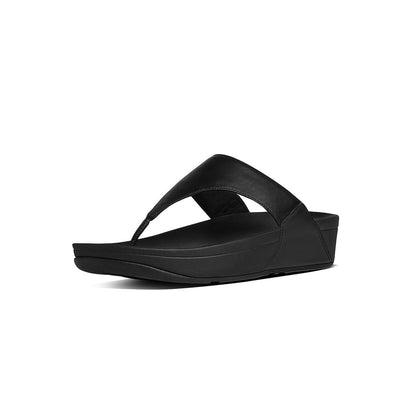 LULU BLACK | LULU Women Leather Toe-Post Sandals - Black (I88-001) | FitFlop-Brandy