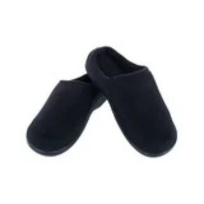 Isotoner Microterry & Waffle Black Slipper