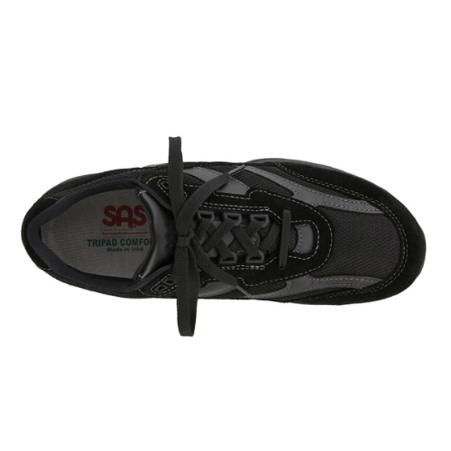 Journey Mesh Lace Up Black Sneakers