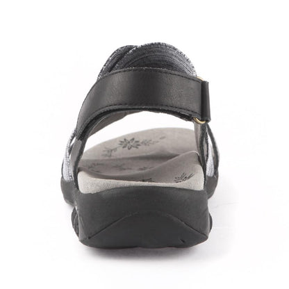 JESSICA BLACK | Therafit Jessica Women's Leather Adjustable Cross Strap Sandal - for Plantar Fasciitis/Foot Pain-JESSICA BK-Brandy