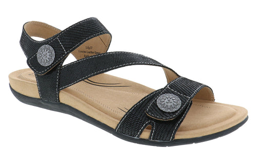 LILY BLACK | Biza LILY Women's Black Mamba Sandal-Made in USA-Brandy's Shoes