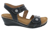 MIA BLACK | Biza MIA Black Women’s Wedge Sandal-Made in USA-Brandy's Shoes