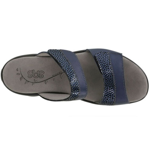 Nudu Slide Navy Leather Sandal