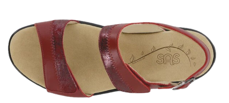 NUDU RUBYCABERNET  SAS Women's NUDU762 Nudu Heel Strap RubyCarbenet Sandal-Made in USA-Brandy's Shoes