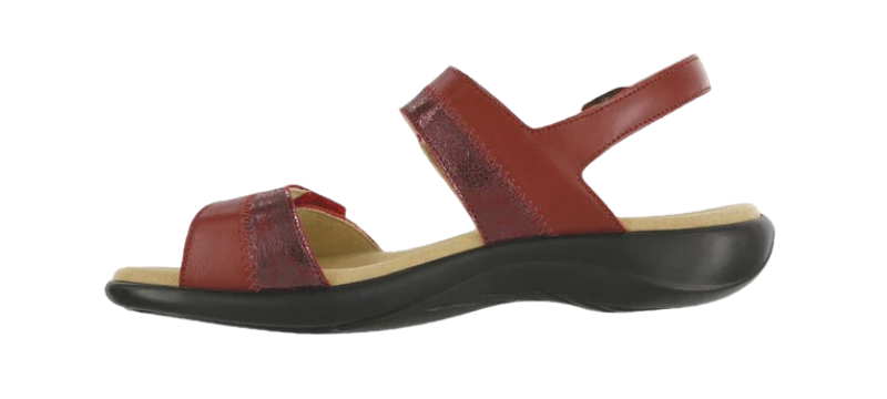 NUDU RUBYCABERNET  SAS Women's NUDU762 Nudu Heel Strap RubyCarbenet Sandal-Made in USA-Brandy's Shoes