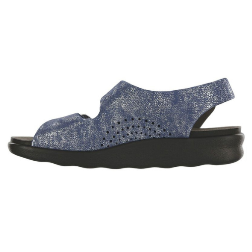 Relaxed Heel Strap Silver Blue Sandal