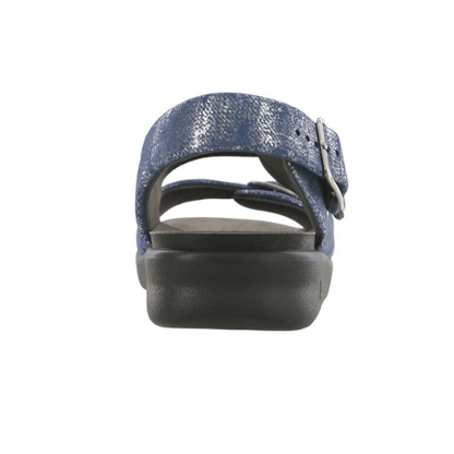 Relaxed Heel Strap Silver Blue Sandal