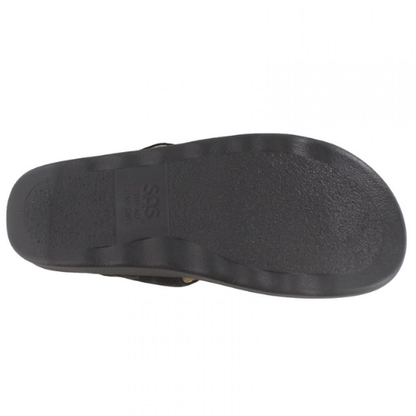 Sanibel T-Strap Snake Black Slide Sandal