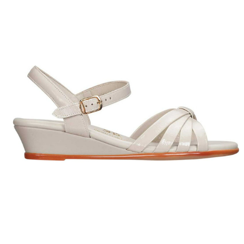 Strippy Quarter Strap Bone Wedge Sandal