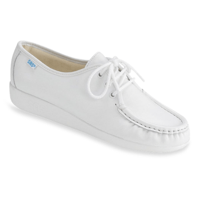 Siesta White Lace Up Loafers
