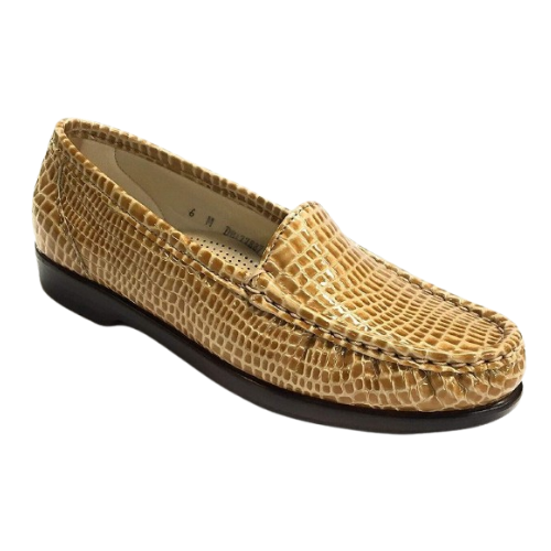 Simplify Beige Croc Loafer Shoes
