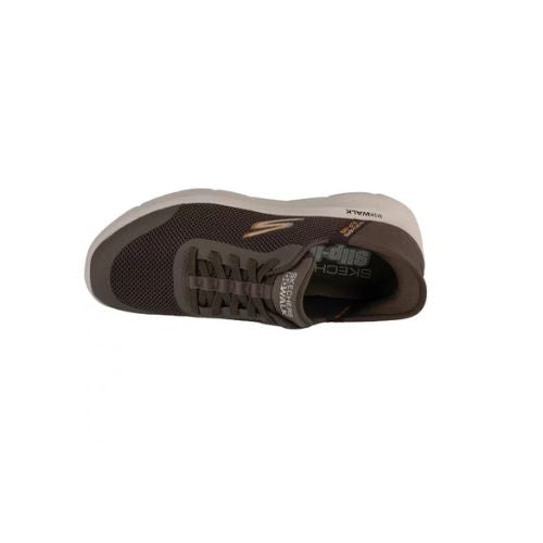 GO WALK FLEX BROWN/WHITE SNEAKERS
