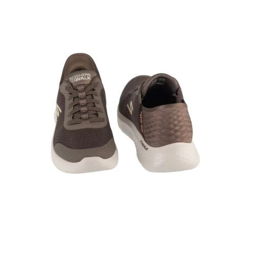 GO WALK FLEX BROWN/WHITE SNEAKERS