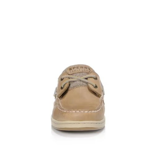 Sperry Womens Brown Pink White Trim 2 Eye Boat Shoes