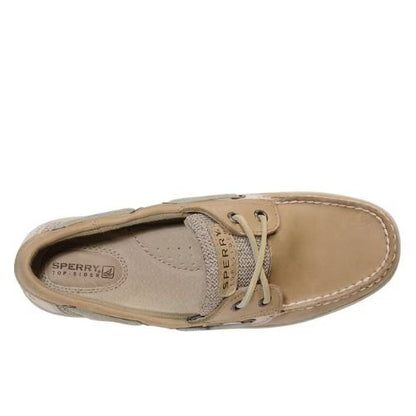 Sperry Womens Brown Pink White Trim 2 Eye Boat Shoes