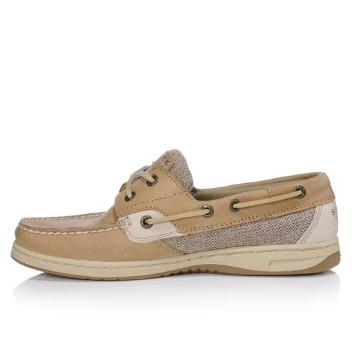 Sperry Womens Brown Pink White Trim 2 Eye Boat Shoes