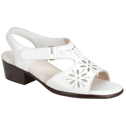 Sunburst Heel Strap White Sandal