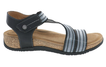 TEAGAN BLACK MULTI | Biza TEAGAN Women's Black Multi Sandal-Made in USA-Brandy's Shoes