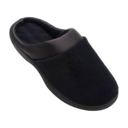 Isotoner Women's Terry and Satin Slip on Cushioned Slipper