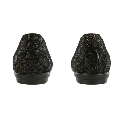 SCENIC BLACK LACE | Scenic Ballet Flat Brocade-Black Patent at Brandy Shoes Made in USA