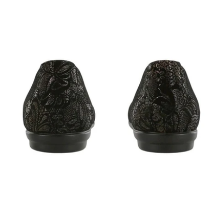 SCENIC BLACK LACE | Scenic Ballet Flat Brocade-Black Patent at Brandy Shoes Made in USA