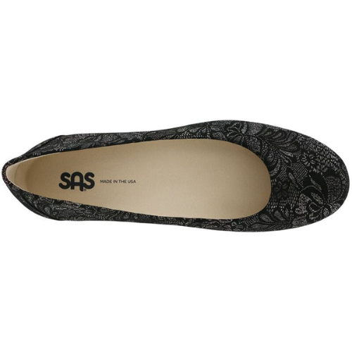SCENIC BLACK LACE | Scenic Ballet Flat Brocade-Black Patent at Brandy Shoes Made in USA