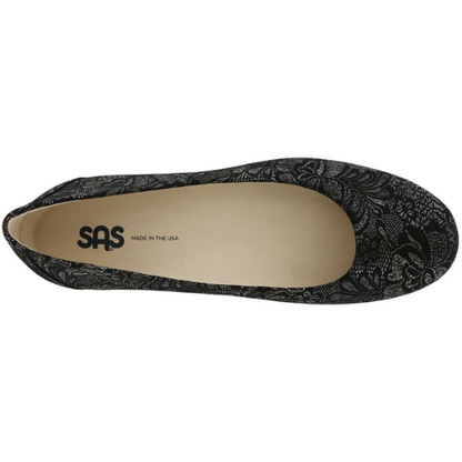 SCENIC BLACK LACE | Scenic Ballet Flat Brocade-Black Patent at Brandy Shoes Made in USA