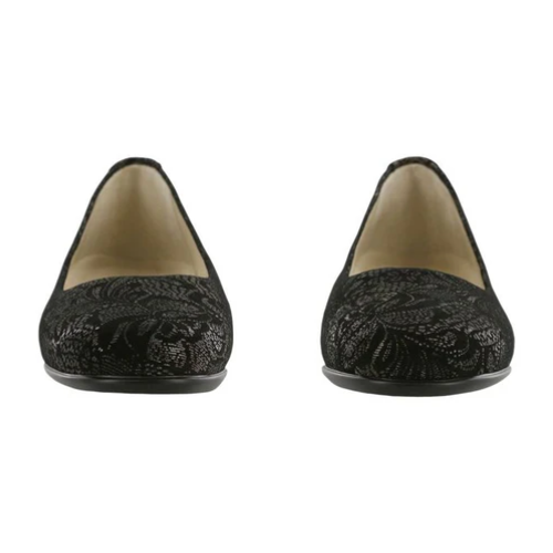 SCENIC BLACK LACE | Scenic Ballet Flat Brocade-Black Patent at Brandy Shoes Made in USA