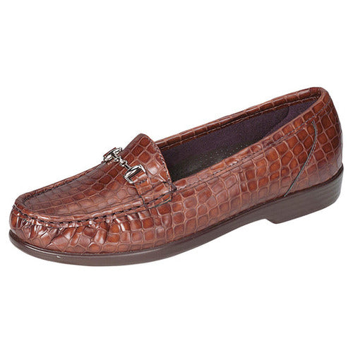 Metro Cognac Croc Slip-On Loafers