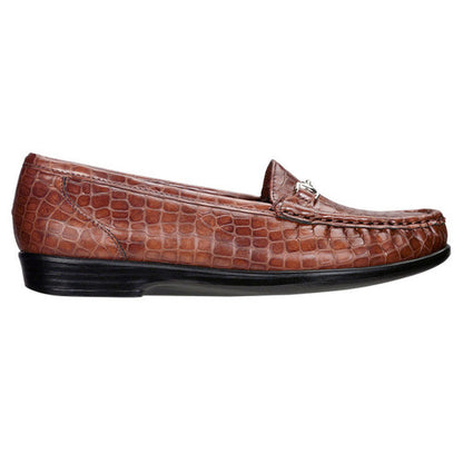 Metro Cognac Croc Slip-On Loafers