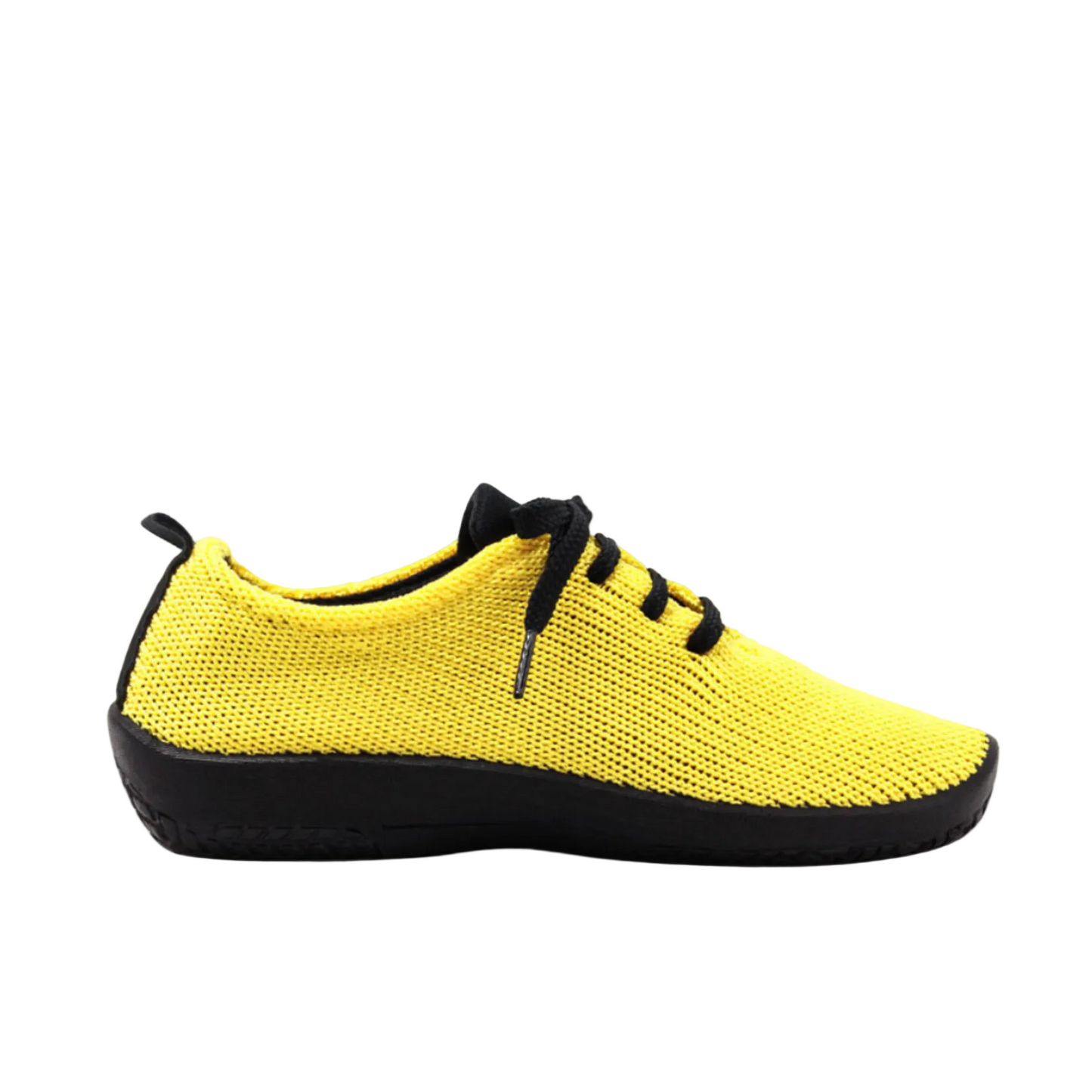 LS Yellow Vegan Knit Lace Sneakers
