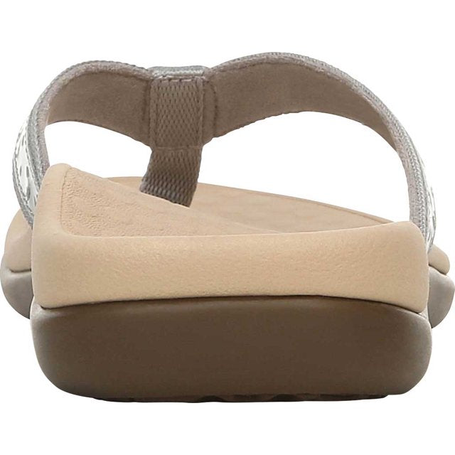 CASANDRA GREY | Vionic Women's Tide Casandra Toe Post Sandals - Supportive Ladies Sandals That Include Three-Zone Comfort with Orthotic Insole Arch Support, Medium Fit Sandals for Women, Light Grey-Brandy