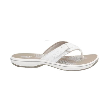 CLARKS WOMEN BREEZE SEA WHITE SLIPPERS