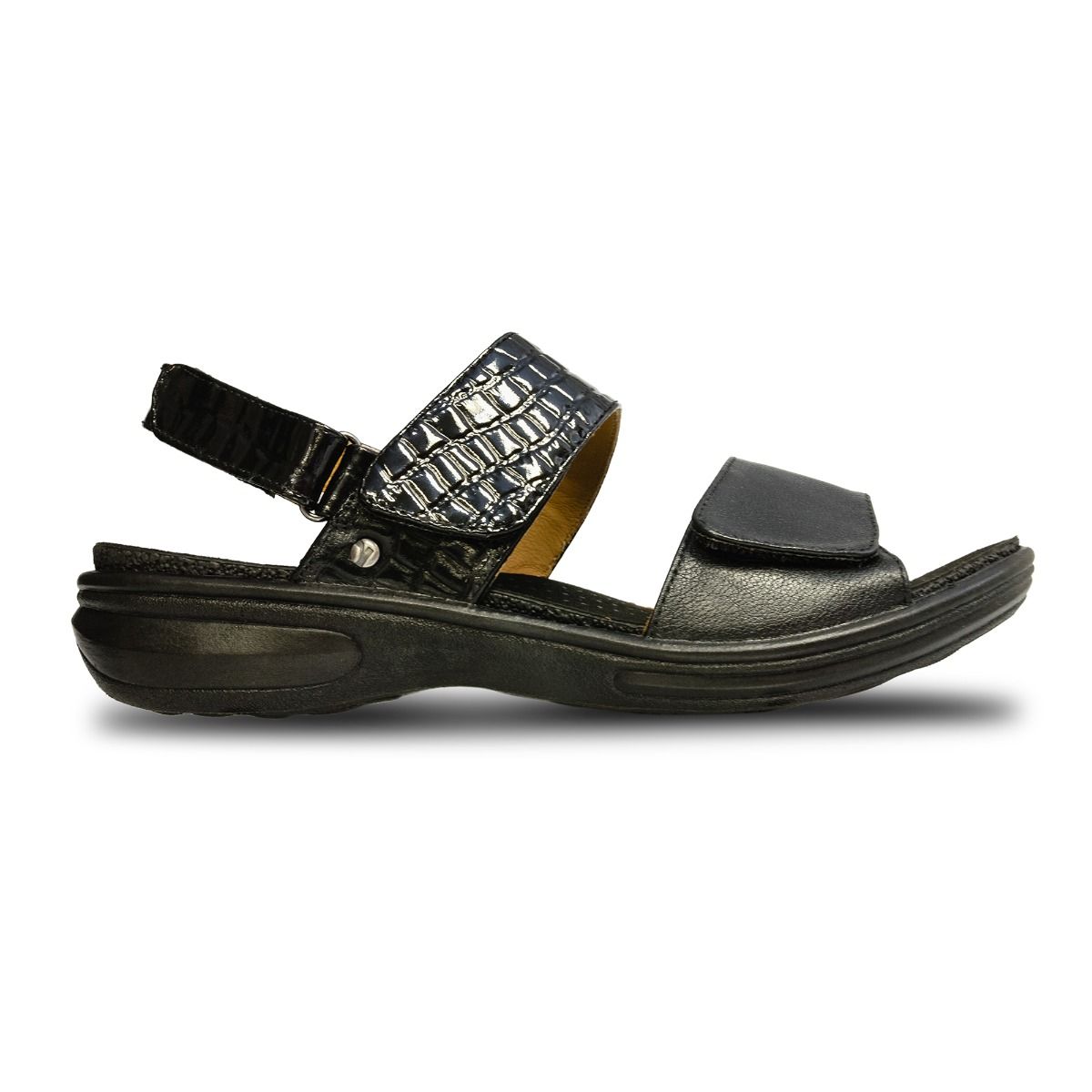 Como Black Croc Sandals