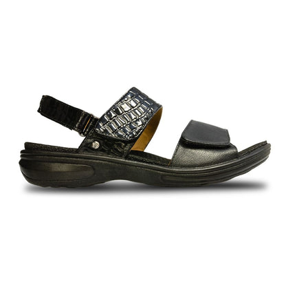 Como Black Croc Sandals
