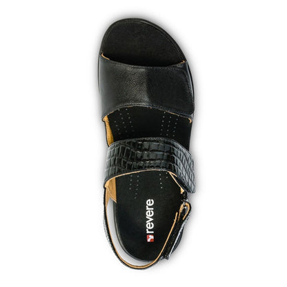 Como Black Croc Sandals