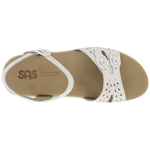Duo Quarter White Strap Sandals