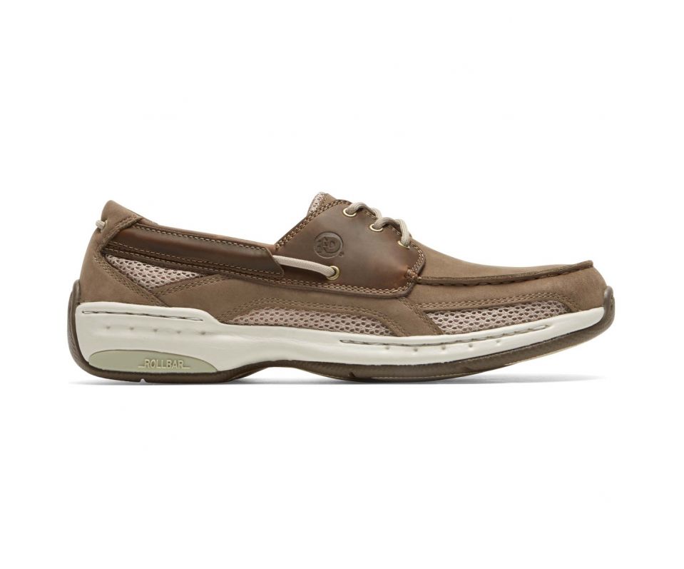 CAPTAIN TAUPE 2 TONE | Dunham Captain - Taupe Boat Shoes-MCN410TP-Brandy