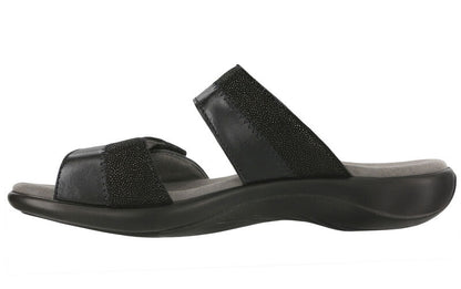 MIDNIGHT | SAS Women's Nudu Slide Black/Midnight Leather Sandal-NUDU SLIDE350-Made in USA-Brandy's Shoes