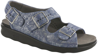 SILVER BLUE | SAS Women's Silver Blue Relaxed Heel Strap Sandal-RELAXED746-Made in USA-Brandy's Shoes