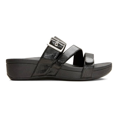 RIO BLACK LIZARD | Vionic Womens Pacific Rio Platform Sandal - Ladies Adjustable Slide Sandal with Concealed Orthotic Arch Support-Brandy